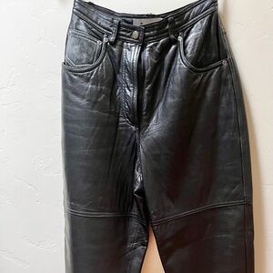 Black Leather pants size 6
